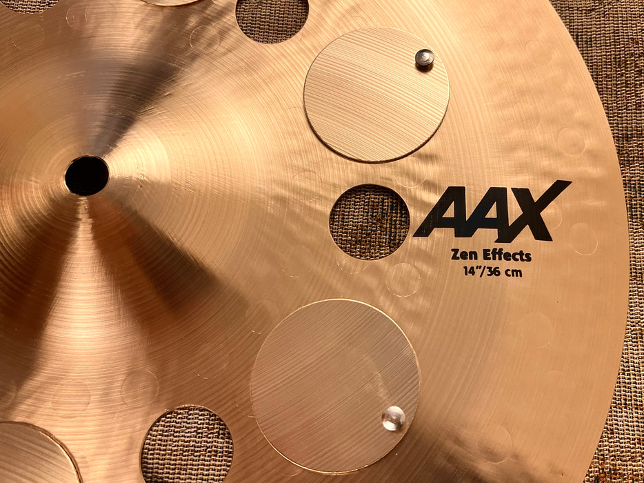 RARE Sabian ZEN EFFECTS NOVO CHINA Hihat Sizzle EFX 14” ONLY 760 g w/ UNIQUE HUGE RIVETS