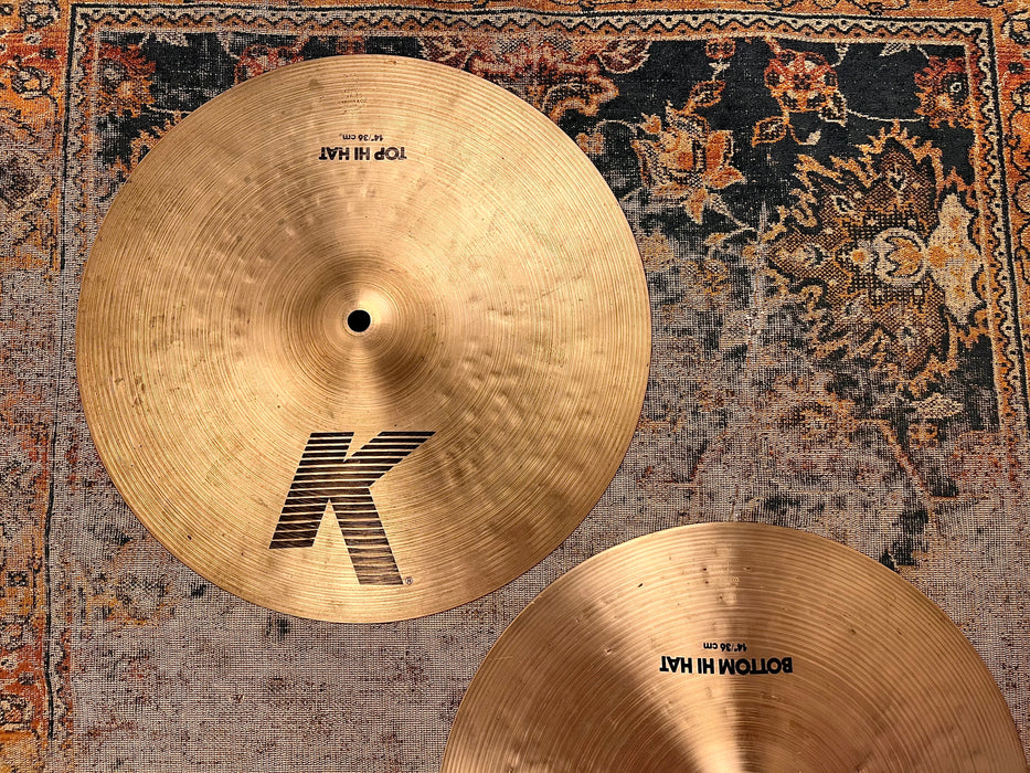 Earlier Zildjian K Hihats 14” 1240 1460 g ULTRA CRISP Dark Tone! TIGHT! Classic 80s/90s K Sound!