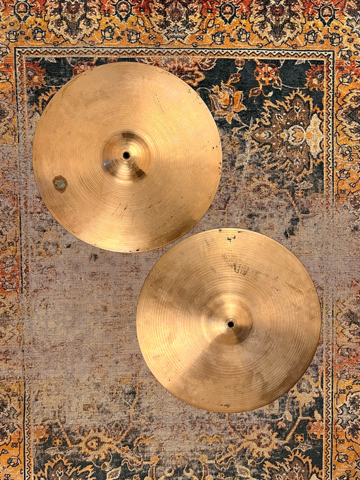 1950s Vintage Zildjian PAPER THIN 14” Hihats 820 846 g LIGHT WHISPY! Incredible!