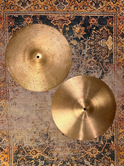 1960s Vintage Zildjian EARLY New Beat Hi Hats 14” 845 1197 g LIGHT Complex