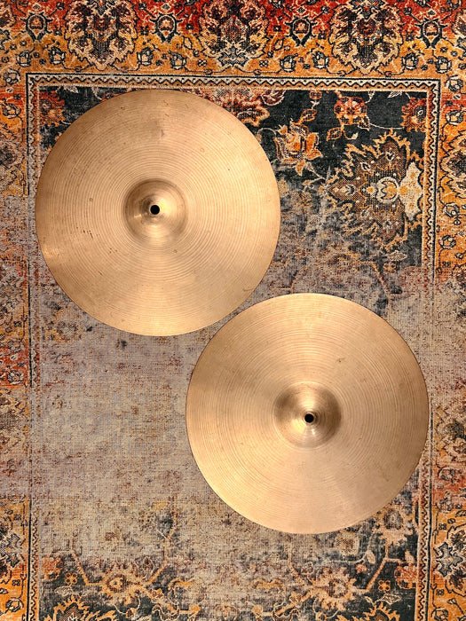 Ultra THIN EARLY 1950s Vintage Zildjian 14” Hihats 714 788 g LIGHT WHISPY! AMAZING Hihats