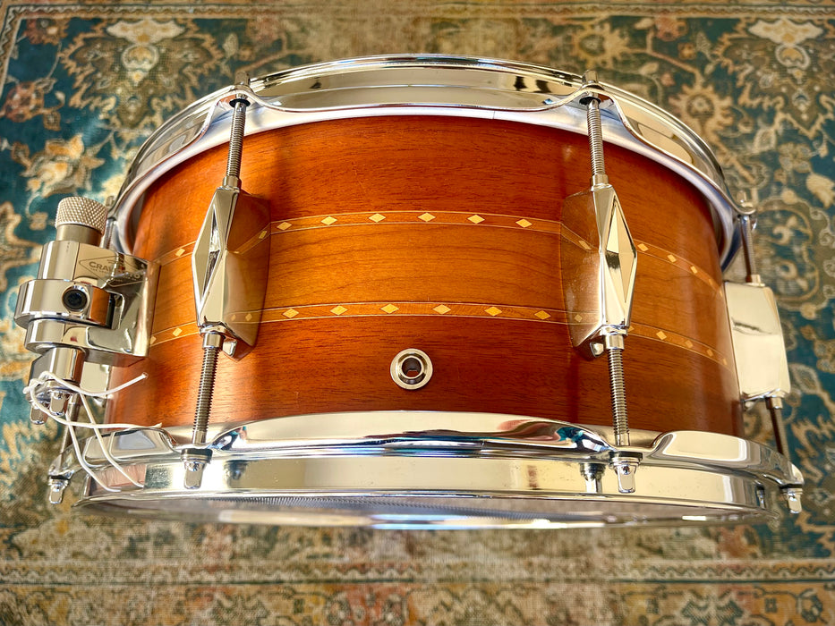 Rare 8 Lug Craviotto STACKED SOLID Mahogany Cherry Mahogany 6.5” X 14” Snare MINT
