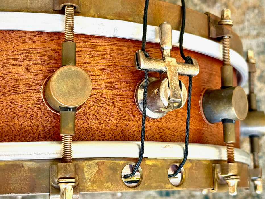 A & F MAHOGANY Club Snare 4” X 14” PERFECT Cond, Raw Brass Hoops! Great Attack Dry! WHY Pay $1500?