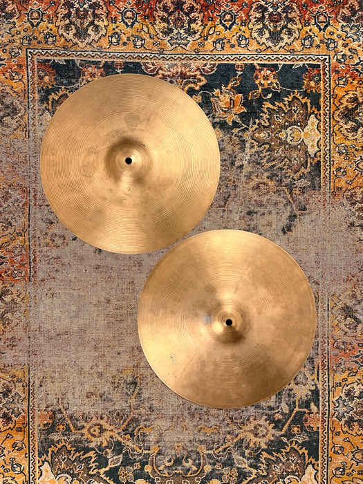 1960s Vintage Zildjian 14” Hihats PAPER THIN 810 834 g CLEAN! Light Complex! RINGO! Hand Hammered!