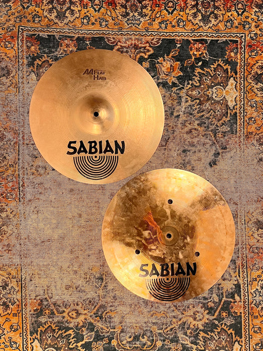 RARE ULTRA CRISP Sabian 14” FLAT Hihats 1046 1432 g Tight FAST QUICK Clean BRILLIANT