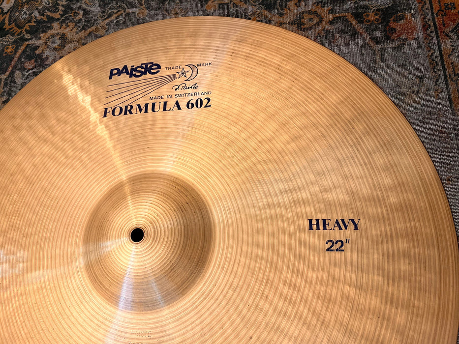ULTRA Rare PAISTE BLUE LABEL 602 22” HEAVY NOS PERFECT! STEWART COPELAND ‘81! 3150 g