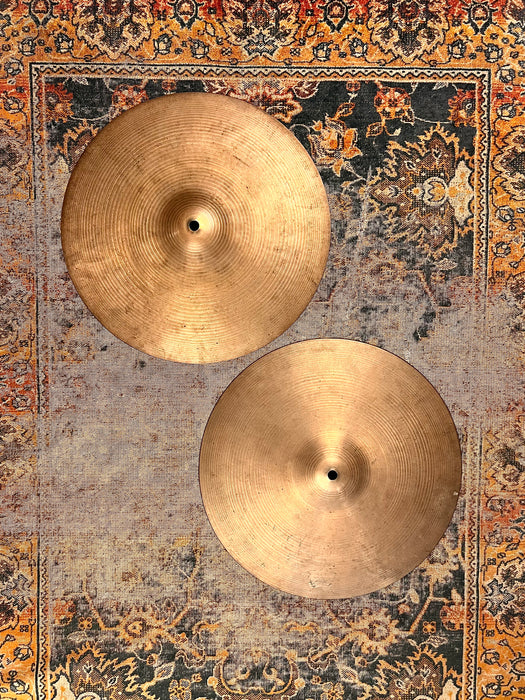 Vintage 1960s Zildjian EARLY NEW BEAT Hi Hats 14” 868 1468 g THIN TOP Very Responsive! Versatile!
