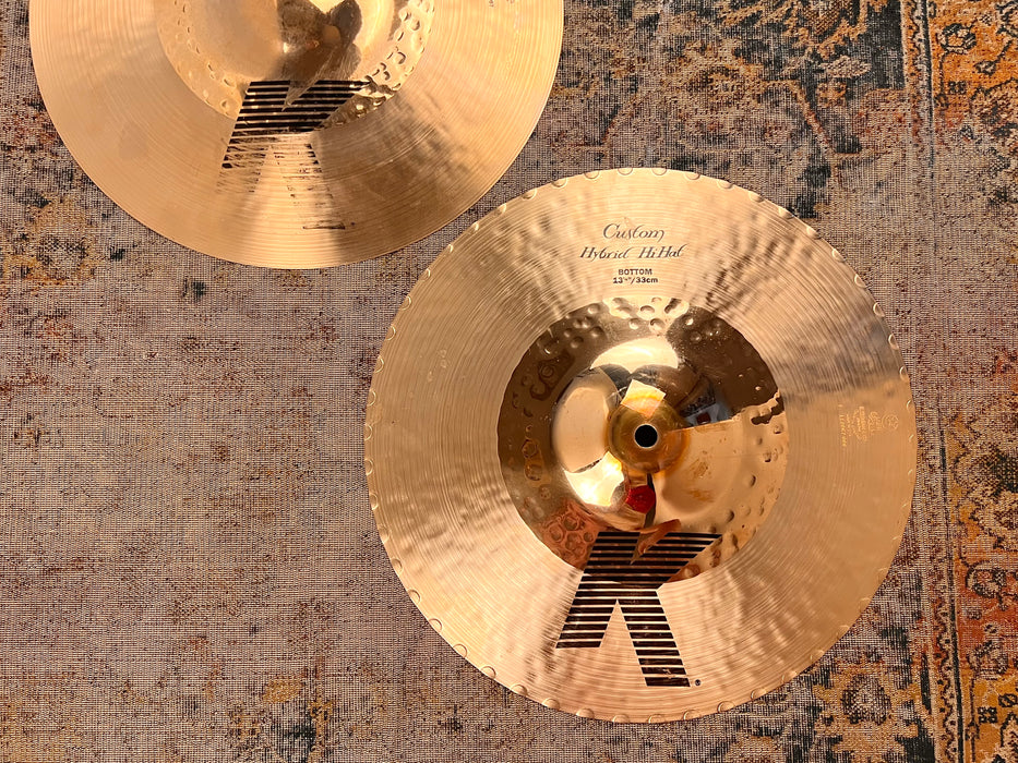 Zildjian K CUSTOM HYBRID Hihats 13.25” 856 1210 g Super CLEAN! Crisp DARK! Why Pay $540?