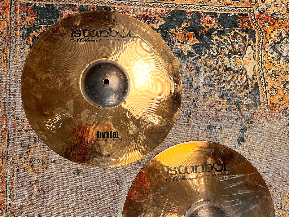 HAND HAMMERED ISTANBUL Mehmet 14” BLACK BELL Hihats 1227 1307 g Brilliant Shimmering! MINT