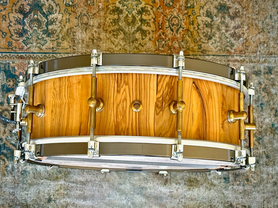 SPIZZICHINO ITALIAN OLIVE WOOD STAVE Snare Drum 5” X 14” Rare HOLY GRAIL Piece Built By THE MASTER