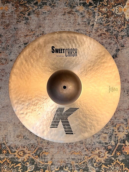 Zildjian K SWEET CRASH 18” 1270 g PERFECT! Clean! Dark! DON’T Pay $420 For A Guess! Listen!