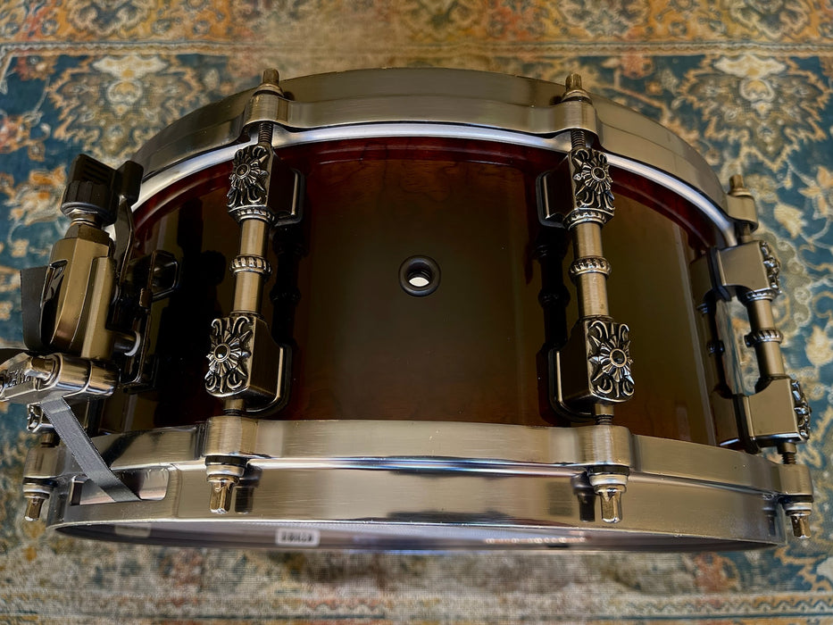 Rare Discontinued TAMA MASAI WARLORD BUBINGA 6” X 14” Snare w Swarovski Crystals MIJ