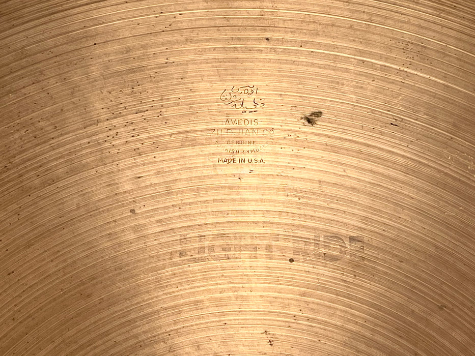 Rare Vintage Zildjian FACTORY LIGHT RIDE 20” Only 2065 g LIGHT SHIMMER Golden Tone!