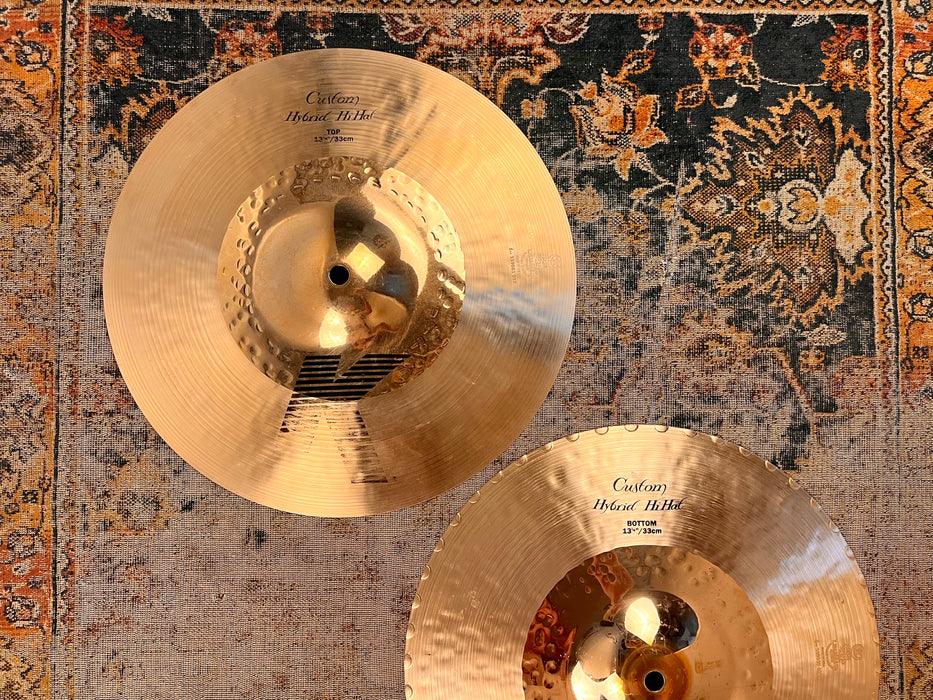 Zildjian K CUSTOM HYBRID Hihats 13.25” 856 1210 g Super CLEAN! Crisp DARK! Why Pay $540?