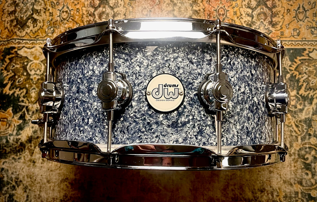 Limited Edition DW BLUE GRANITE HVLT Design Series 6” X 14” SNARE Drum USA All Maple Shell MINT!