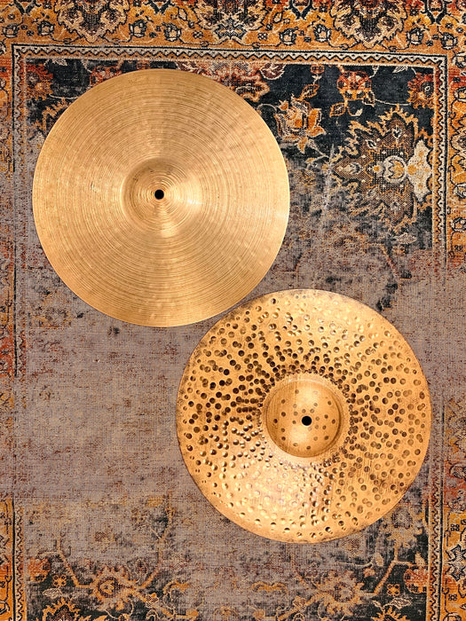 28 YR 1st ED Paiste Etched Logo Traditional Medium Light Hihats 14” 898 1190 g GOLDEN GLORIOUS! Rare
