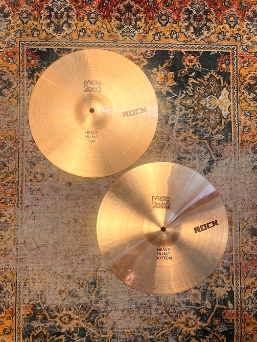 VERY CLEAN Rare Vintage Paiste 2002 Heavy ROCK Hihats 14" 1022 1044 g PORCARO