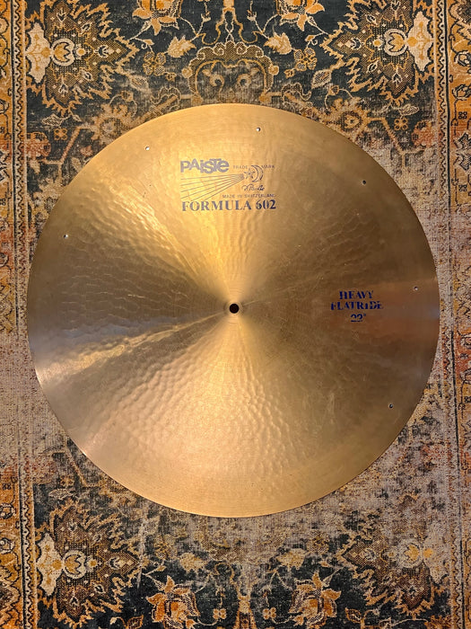 ULTRA Rare 1983 Vintage Paiste BLUE LABEL 22” 602 Heavy Flat Ride Sizzle 3464 g GOTTLIEB