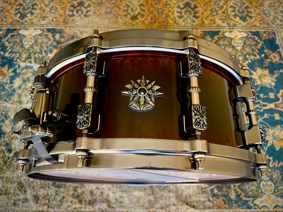 Rare Discontinued TAMA MASAI WARLORD BUBINGA 6” X 14” Snare w Swarovski Crystals MIJ