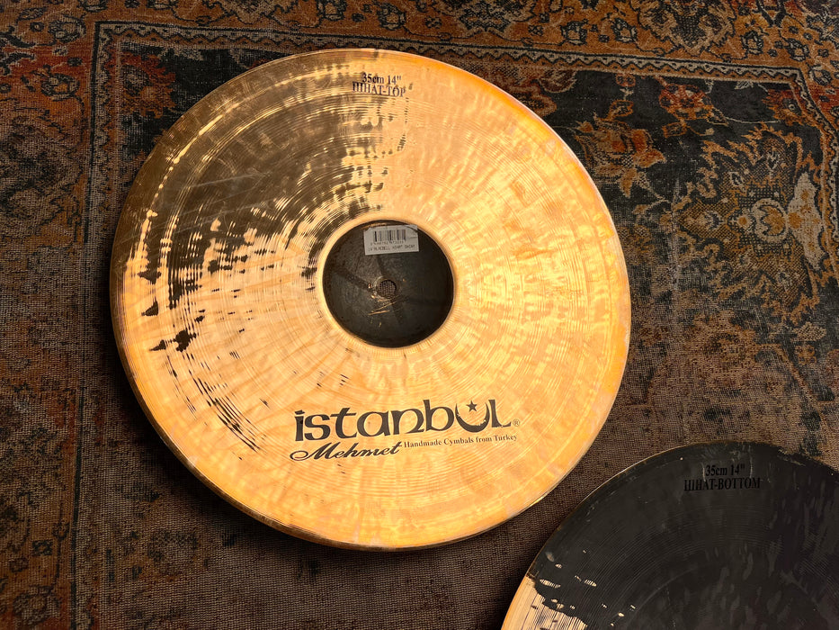 HAND HAMMERED ISTANBUL Mehmet 14” BLACK BELL Hihats 1227 1307 g Brilliant Shimmering! MINT