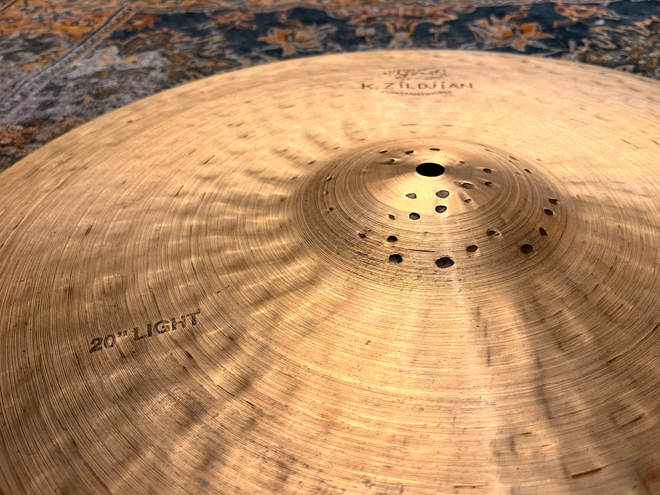 25 Year Old ORIGINAL Zildjian K CONSTANTINOPLE LIGHT Ride 20” 1996 g AMAZING CRASH Still DRY!