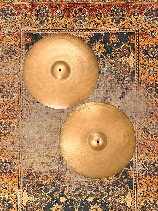 Ultra THIN RARE 1940s Vintage Zildjian Trans Stamp 15” Hihats 879 910 g PAPER THIN Golden Era! WHIPSY!