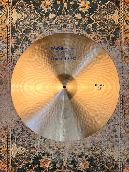 ULTRA Rare PAISTE BLUE LABEL 602 22” HEAVY NOS PERFECT! STEWART COPELAND ‘81! 3150 g