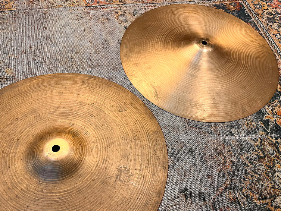 1960s Vintage Zildjian 15” EARLY New Beat Hihats 930 1426 g Sound Incredible 50+ Years Old!