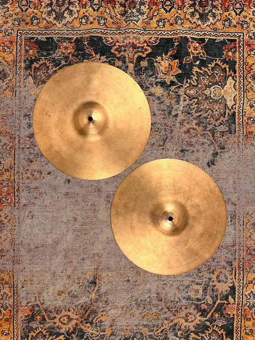 RARE 1940s Trans Stamp Vintage ZILDJIAN PAPER THIN 12” Hihats 446 462 g ULTRA THIN