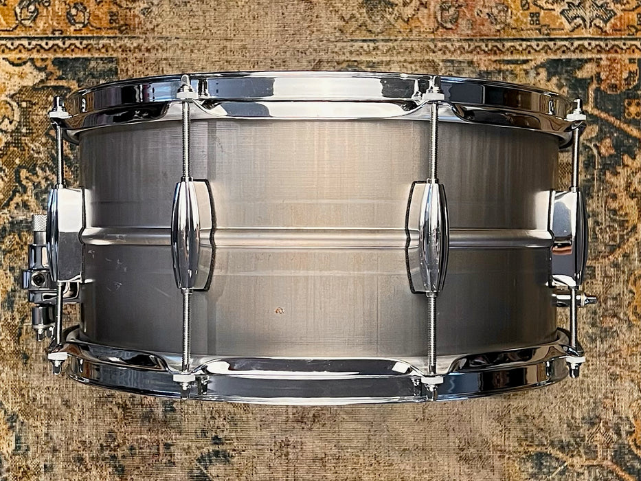 Beautiful Q DRUM Co GENTLEMEN’S STEEL Deep 7” X 14” Snare Drum Raw Finish AMAZING