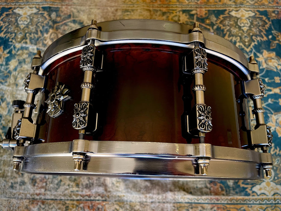 Rare Discontinued TAMA MASAI WARLORD BUBINGA 6” X 14” Snare w Swarovski Crystals MIJ