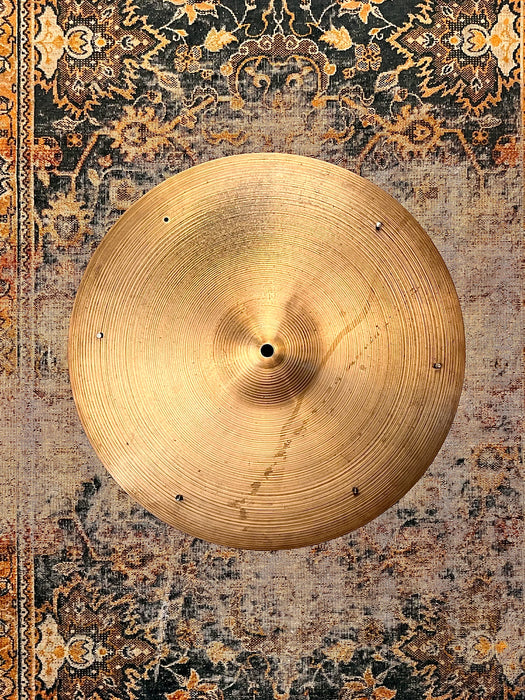 1950s VINTAGE Zildjian 18” Light Complex Crash Ride SIZZLE 1467 g w Vintage ZILDJIAN Rivets