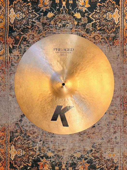 EARLY Zildjian K PRE AGED DRY LIGHT 20” Ride 2214 g CRASHABLE CLEAN! Very EARLY Model