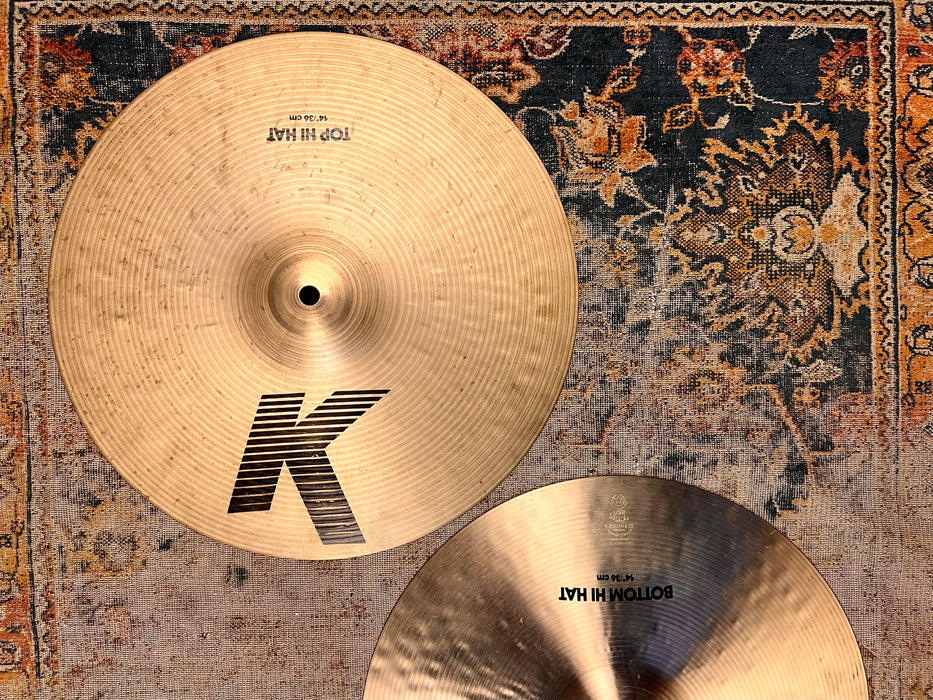 Earlier Zildjian K Hihats 14” 1080 1420 g ULTRA CRISP Dark Tone! TIGHT! Classic 80s/90s K Sound!