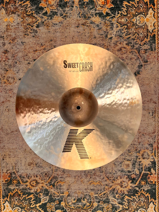 Zildjian K SWEET CRASH 18” ONLY 1262 g PERFECT! Clean! Dark! DON’T Pay $420 For A Guess! Listen!