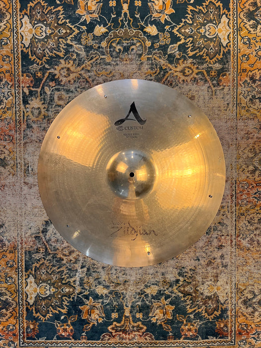 Light Shimmering Zildjian A Custom Factory SIZZLE Ride 20” 2268 g Discontinued CLEAN