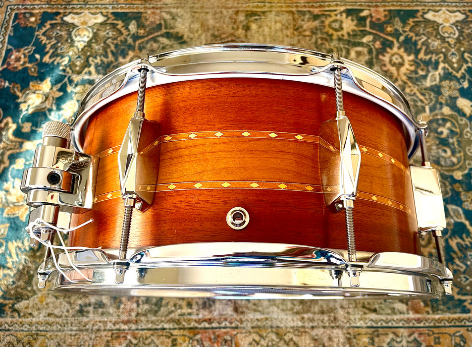 Rare 8 Lug Craviotto STACKED SOLID Mahogany Cherry Mahogany 6.5” X 14” Snare MINT