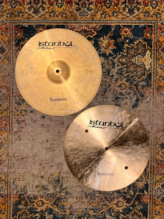 Rare Hand Hammered Istanbul Mehmet QUICK BEAT Hihats 14” 1108 1374 g
