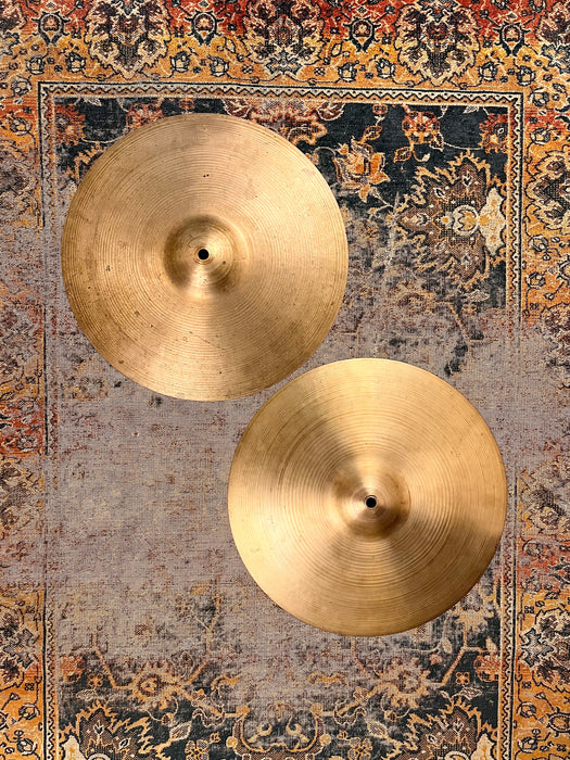 Insanely Great Vintage Zildjian 1950s Paper Thin 14” Hihats 716 762 g ULTRA LIGHT WHISPY