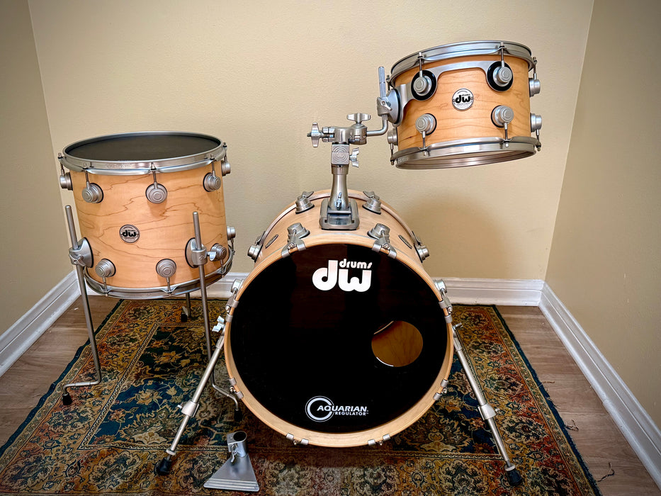 Custom DW Collector's Series Made in U.S.A. Pure Maple Drum Set: BOP KIT! 12," 14," 18" Kick w/ Cases MINT