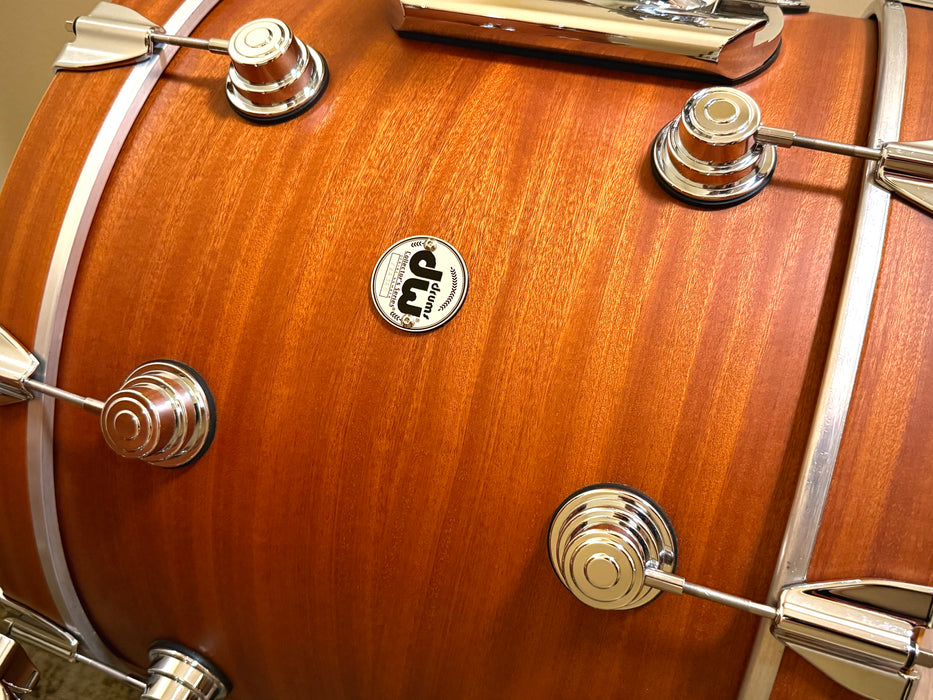 Custom DW Collector's Series EXOTIC MAHOGANY SPRUCE Drum Set 13", 16", 22" Mahogany Finish w/ Cases MINT