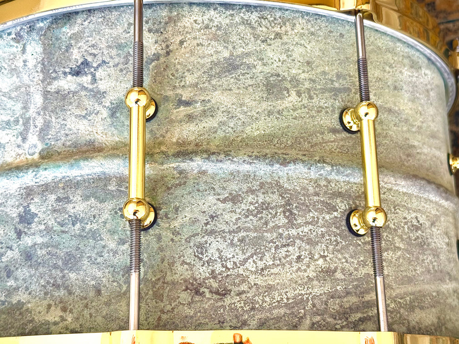 ONE-of-a-KIND LUDWIG PROTOTYPE “AGED CRUSTY COPPER” 8” X 14” COPPERPHONIC Snare Drum