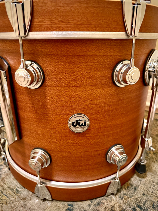 Custom DW Collector's Series EXOTIC CHERRY SPRUCE BOP Drum Set 10", 12", 14", 18" Mahogany Finish w/ Cases MINT