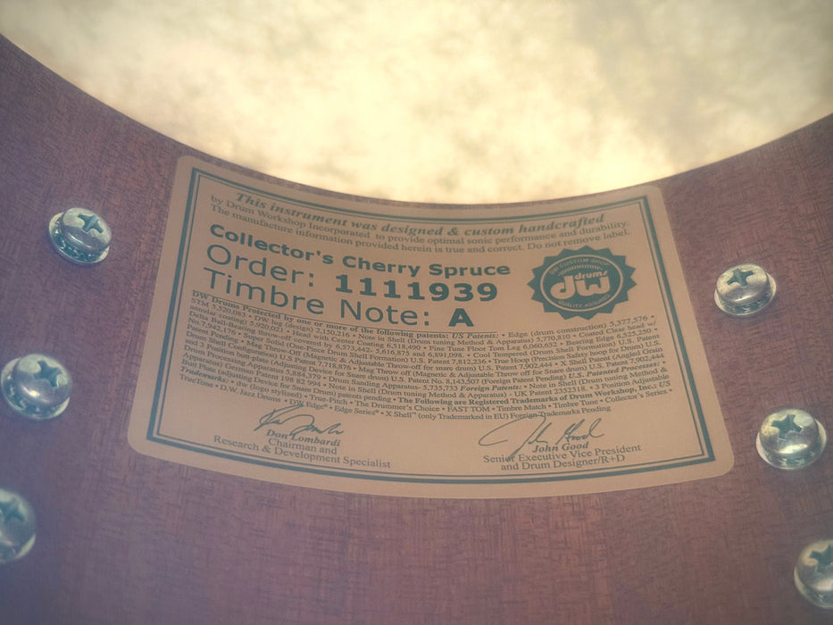 Custom DW Collector's Series EXOTIC CHERRY SPRUCE BOP Drum Set 10", 12", 14", 18" Mahogany Finish w/ Cases MINT