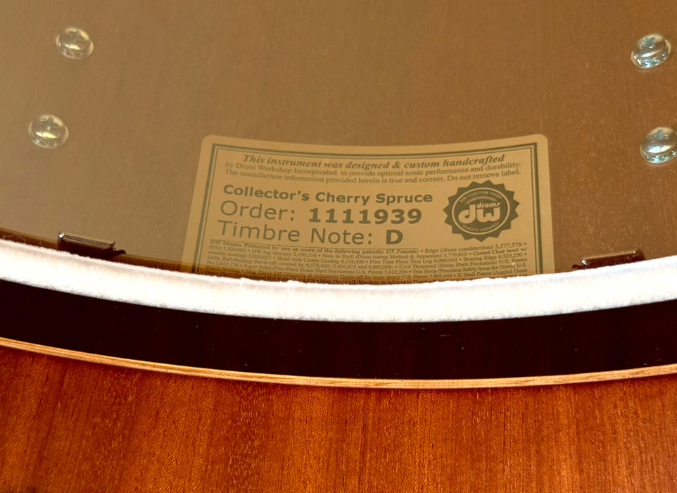Custom DW Collector's Series EXOTIC CHERRY SPRUCE BOP Drum Set 10", 12", 14", 18" Mahogany Finish w/ Cases MINT