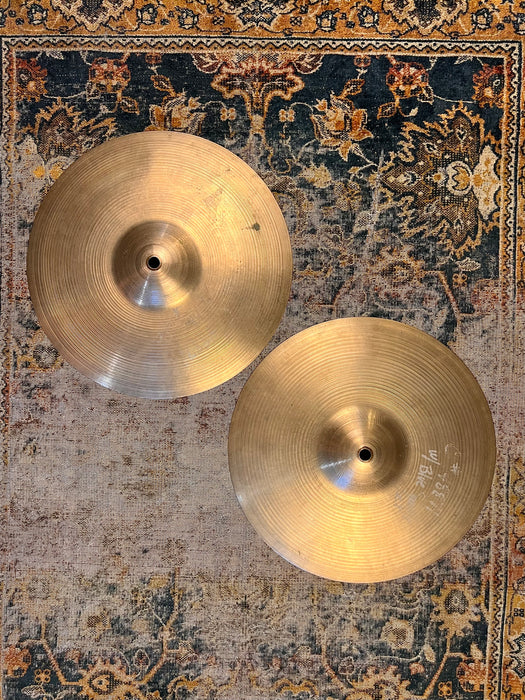 RARE 1950s Vintage ZILDJIAN Paperthin 12” Hihats 496 522 g CLEAN Hand Hammered