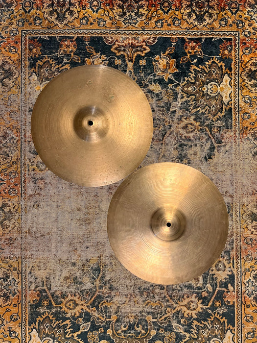 80 Yr Old Earlier 1940s VINTAGE Zildjian Paper Thin Hihats 13” 484 618 g Amazing