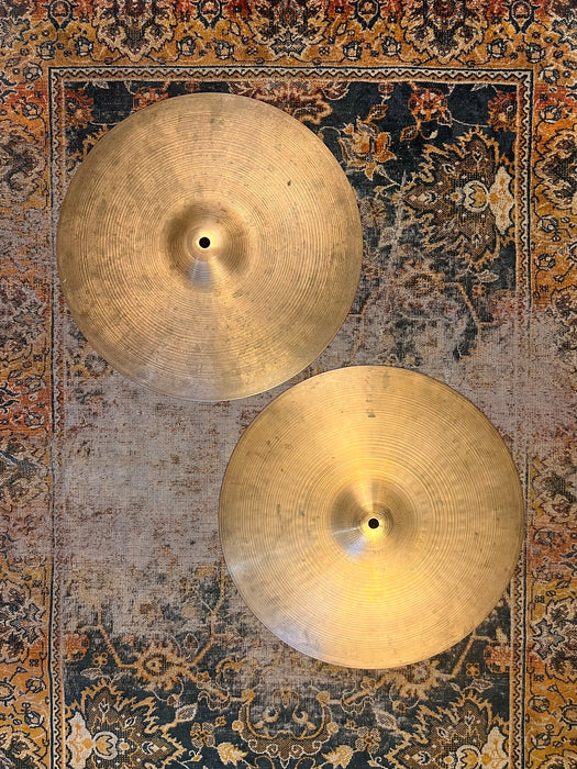 Vintage Zildjian 15” Factory EARLY NEW BEAT Hihats 1047 1374 g DARK