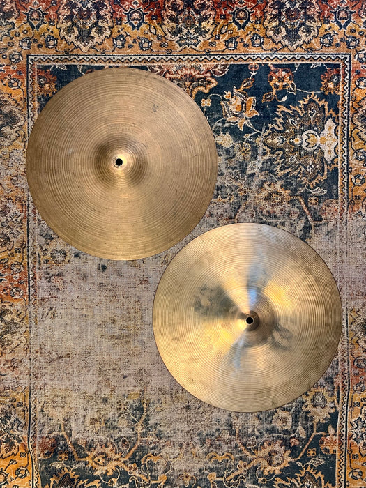 THIN DRY Vintage Zildjian New Beat 14” Hi Hats 849 1234 g Factory Logo Stamp