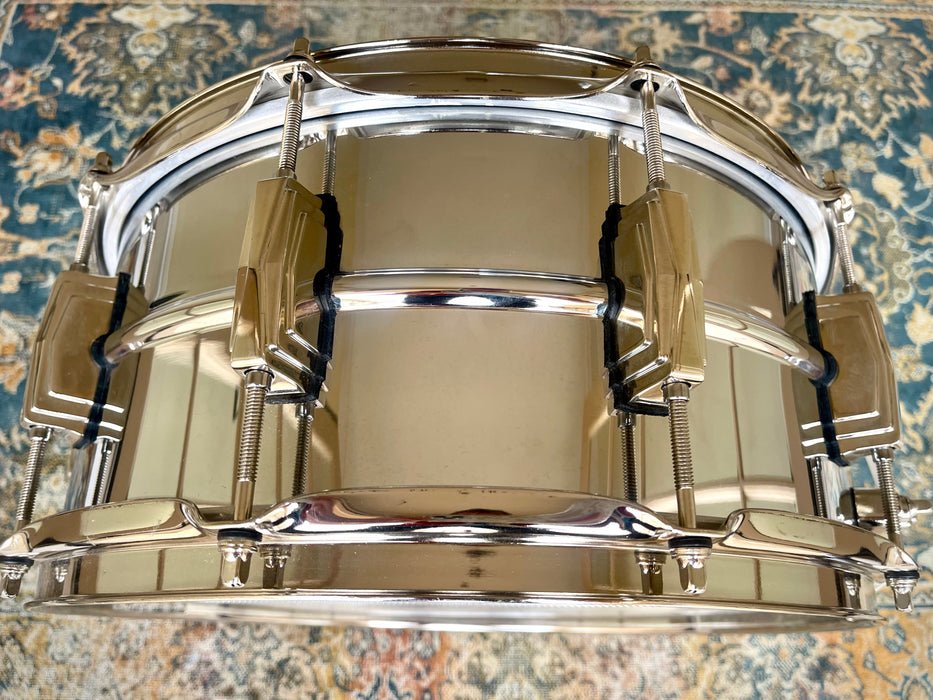 Ltd Ludwig Super Ludwig COB Supraphonic BRASS 6.5” X 14” w NICKEL HARDWARE